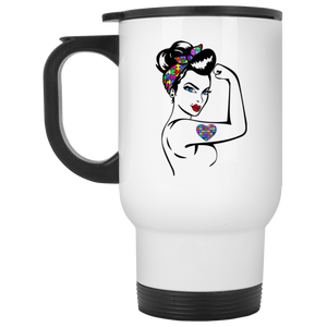 Autism Rosie White Travel Mug