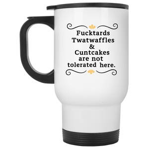 Fucktards White Travel Mug