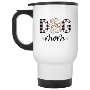 Dog Mom White Travel Mug