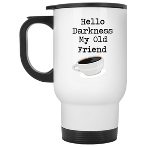 Hello Darkness White Travel Mug