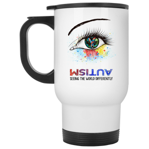 Autism- Seeing World Differently White Travel Mug